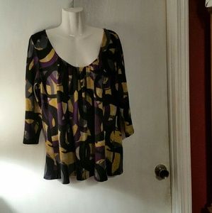 Beautiful Forever Woman 2X Fall Floral Blouse